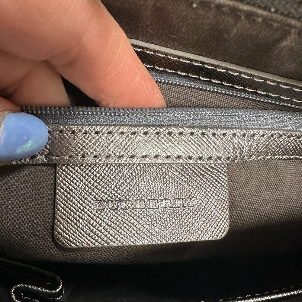 Burberry Plaid Shoulder Bag with Leather Accents, pre-loved Burberry Nova bag - Picture 11 of 16